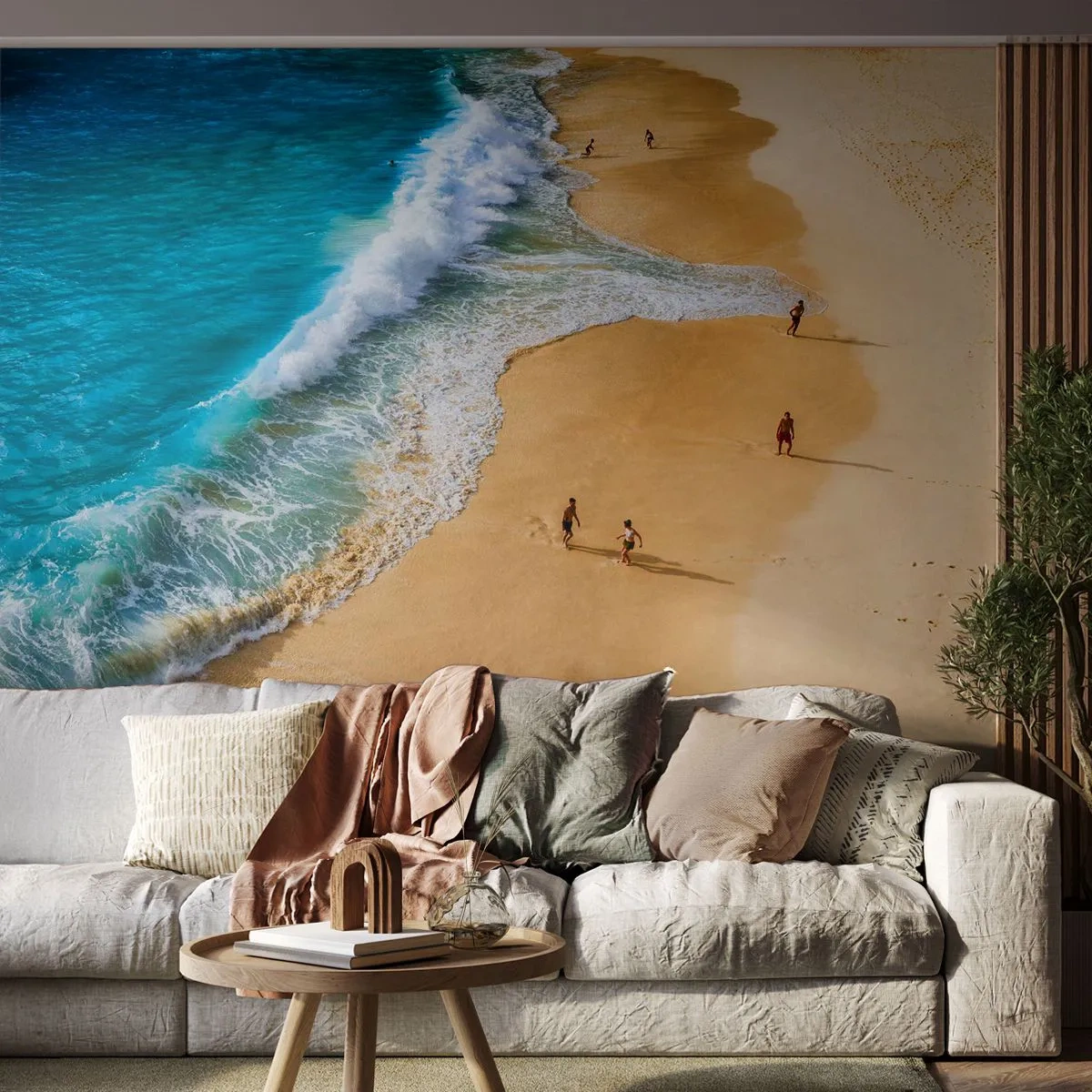 Fototapet Premium Canvas - Och sedan solen, stranden... - Strand, Havets kust, Hav - 450x315 cm