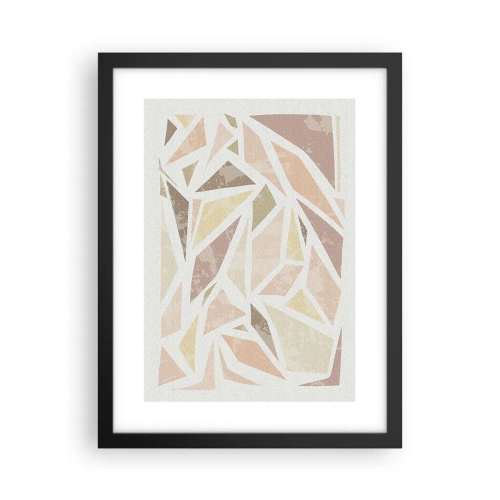 Affisch i svart ram - Komposition av färgat glas - 30x40 cm