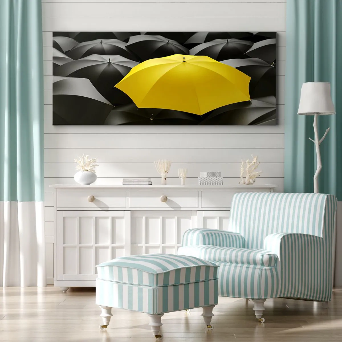 Canvastavla - Bild på duk - Farväl sorgen - 140x50 cm