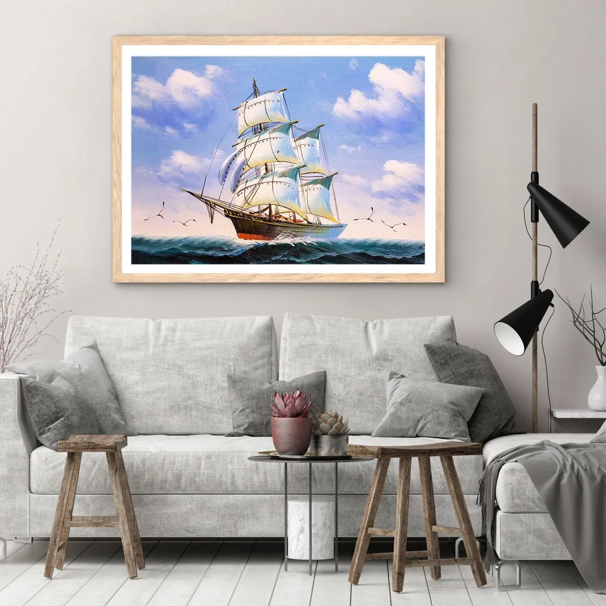 Affisch i ram av ljusek - Stolt med vinden - 100x70 cm