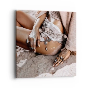 Canvastavla - Bild på duk - Utkastad av vågorna? - 40x40 cm