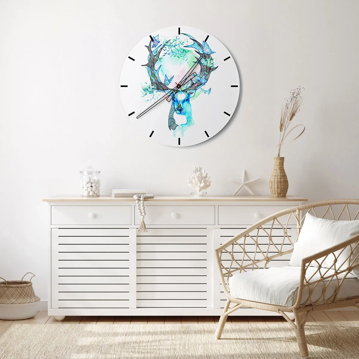 Väggklocka - Klocka på glas - Naturens styrka och mildhet - 40x40 cm