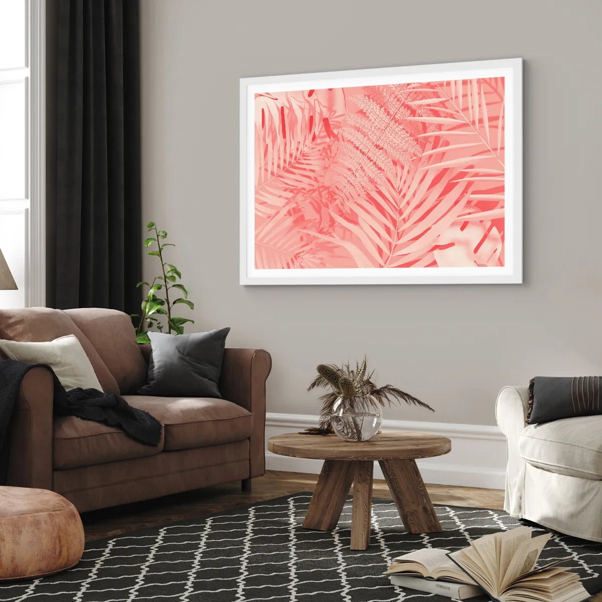 Affisch i vit ram - Rosa koncept - 40x30 cm