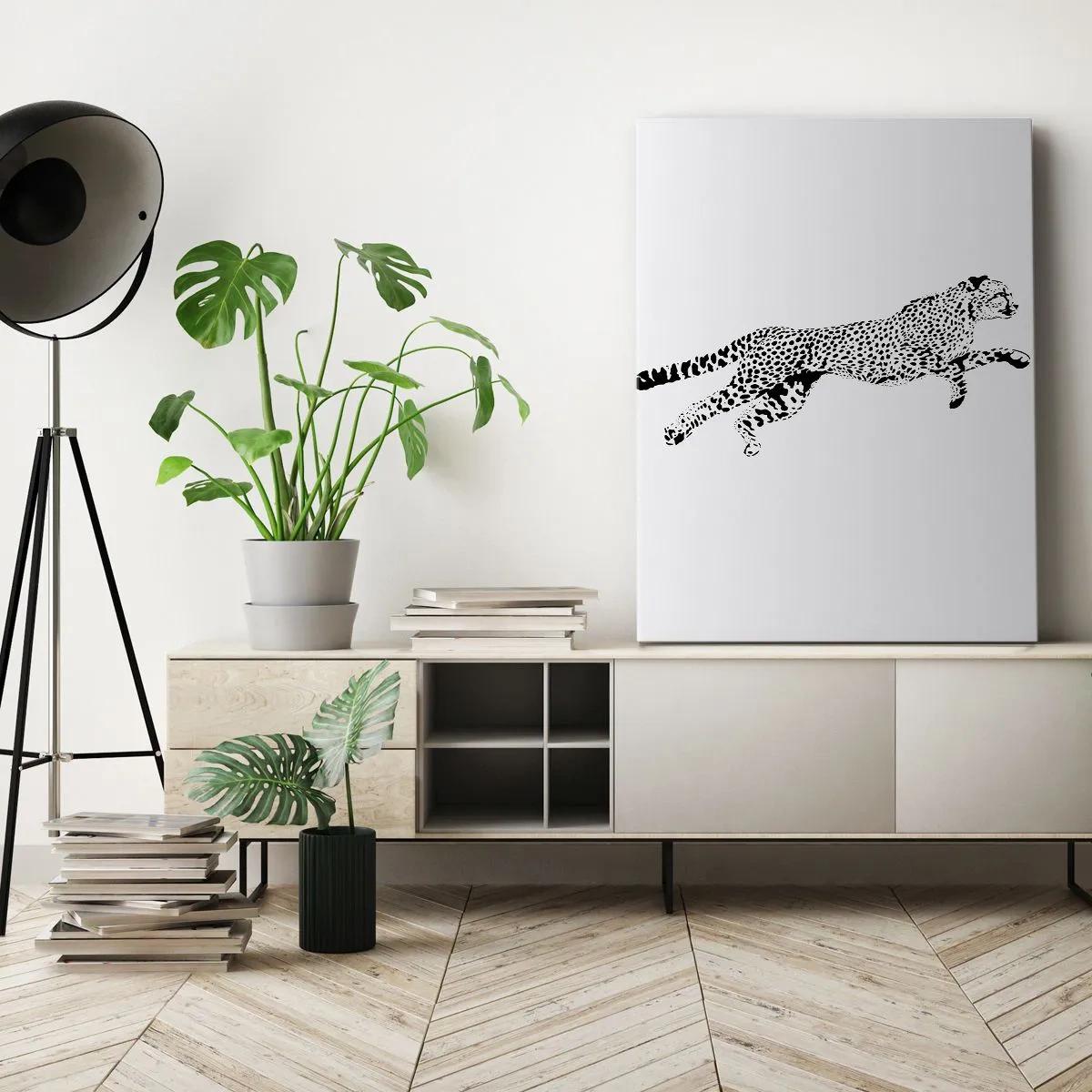 Canvastavla - Bild på duk - Snabbast på jorden - 55x100 cm