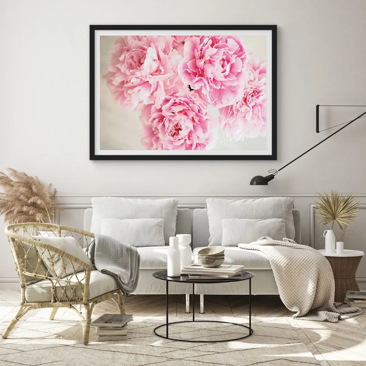 Affisch i svart ram - Rosa prakt - 50x40 cm
