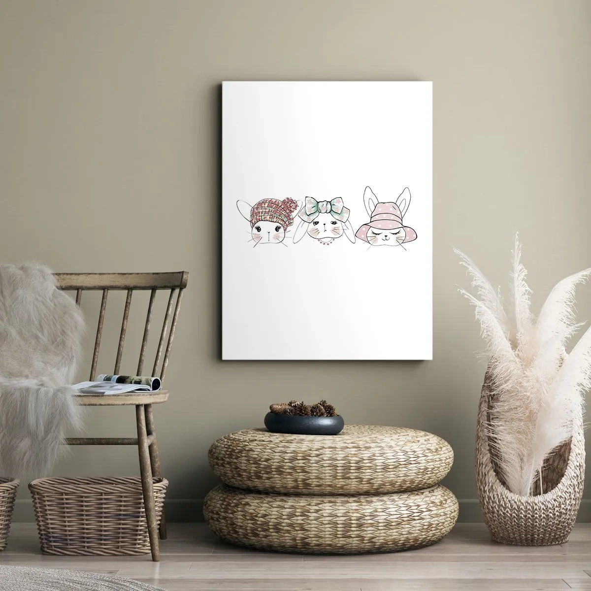 Canvastavla - Bild på duk - Fundersam, ledsen, glad - 55x100 cm