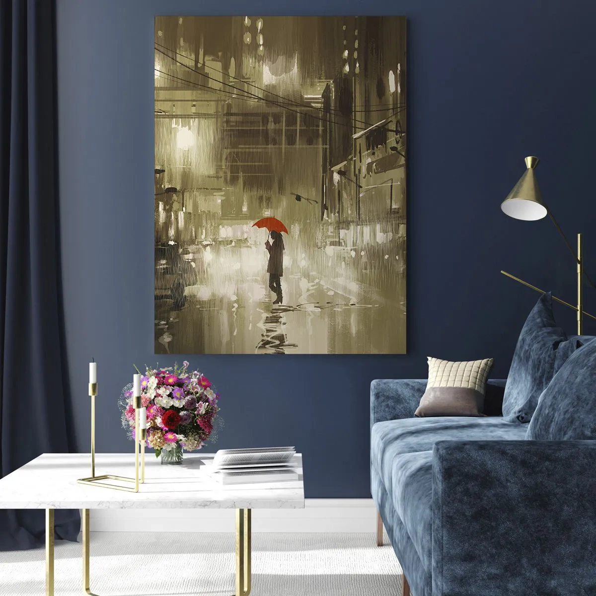 Glastavla - Bild på glas - Själv, men inte ensam - 70x100 cm
