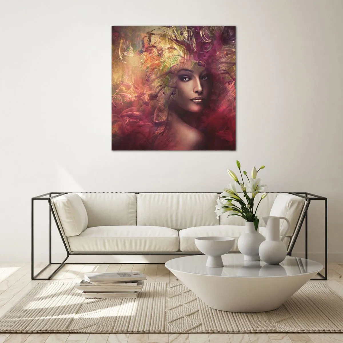 Glastavla - Bild på glas - Här är jag! - 70x70 cm