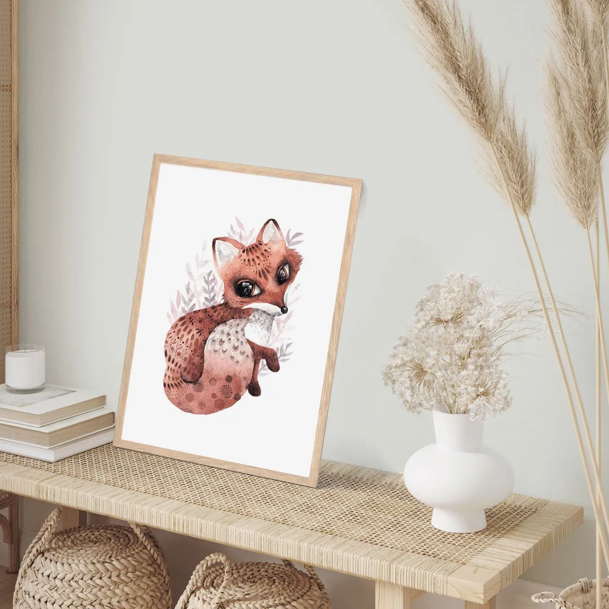 Affisch i ram av ljusek - Bara älska - 40x50 cm