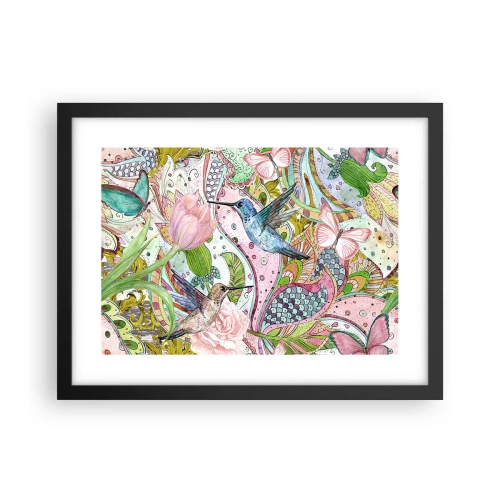 Affisch i svart ram - Inbäddade i klätterväxter - 40x30 cm