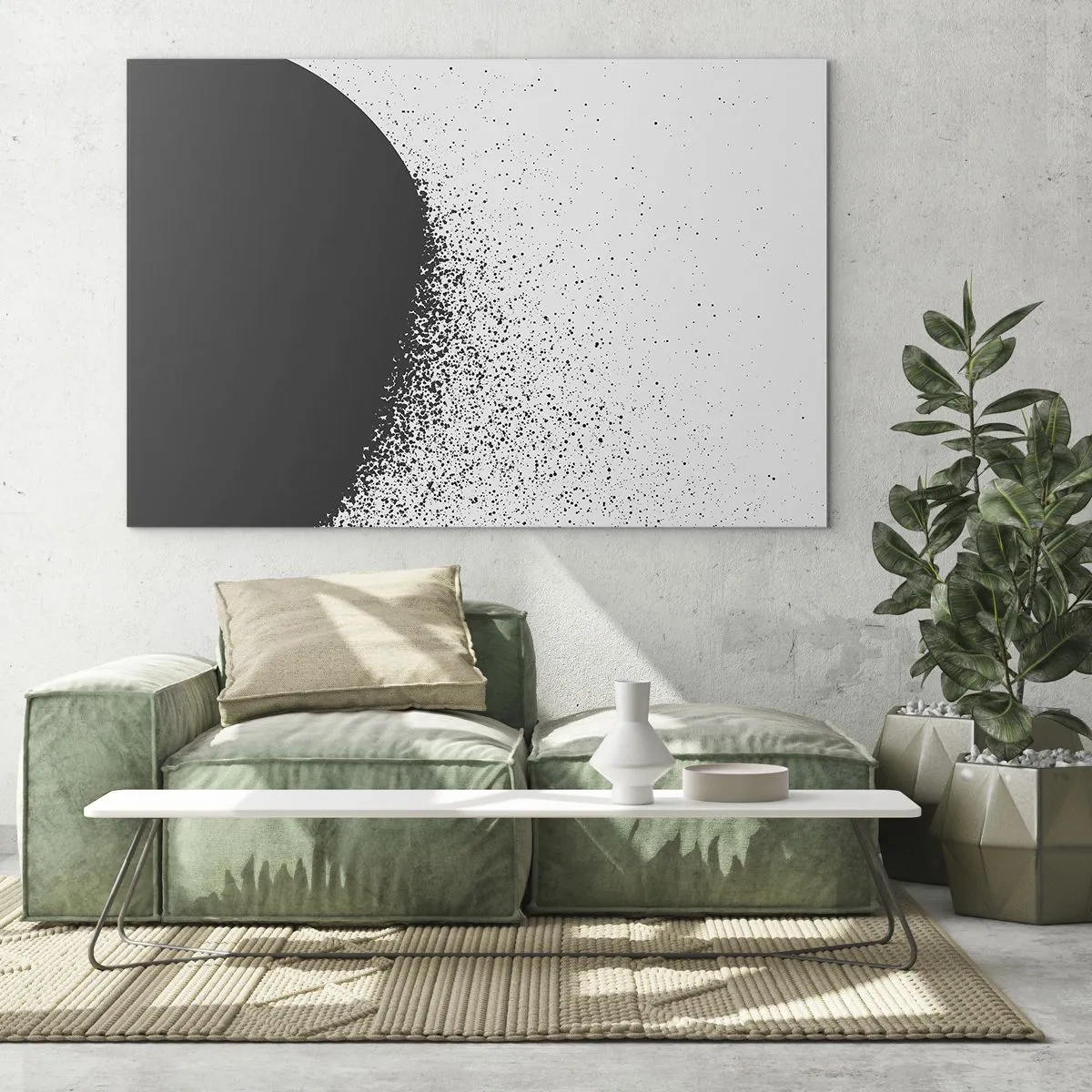 Glastavla - Bild på glas - Partiklarnas rörelse - 120x80 cm