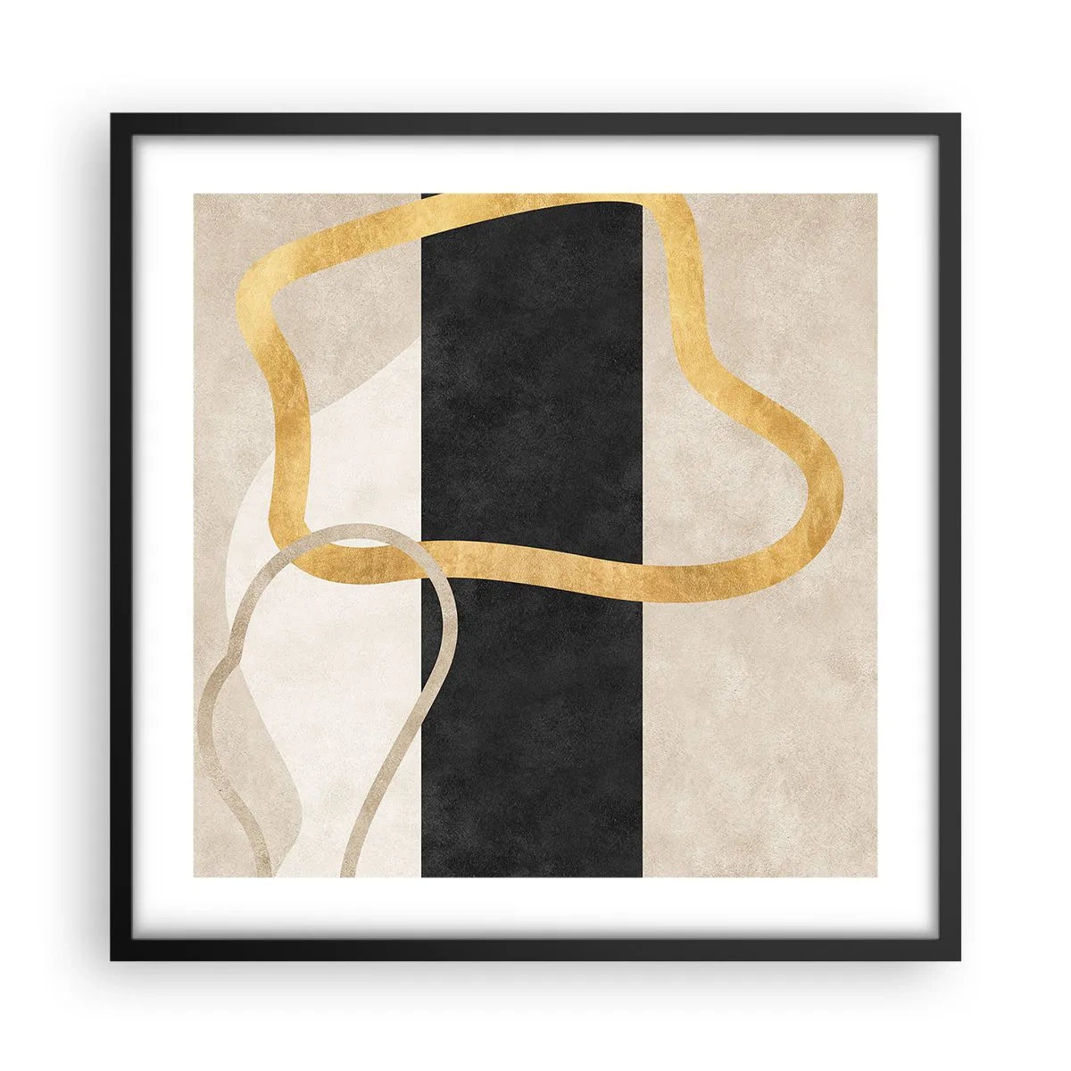Affisch i svart ram - Slingrande former - 50x50 cm