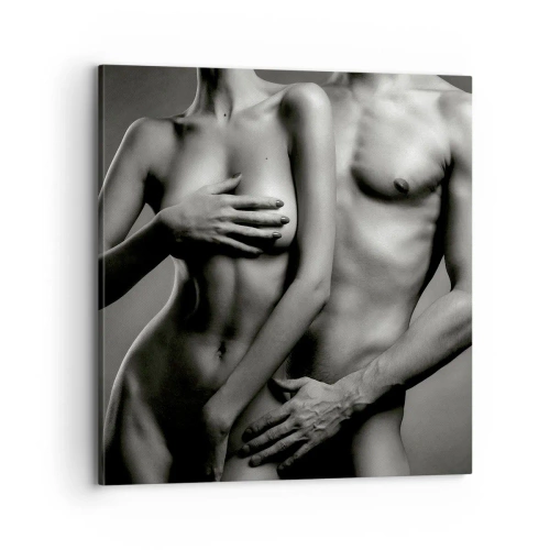 Canvastavla - Bild på duk - Adam och Eva - 70x70 cm
