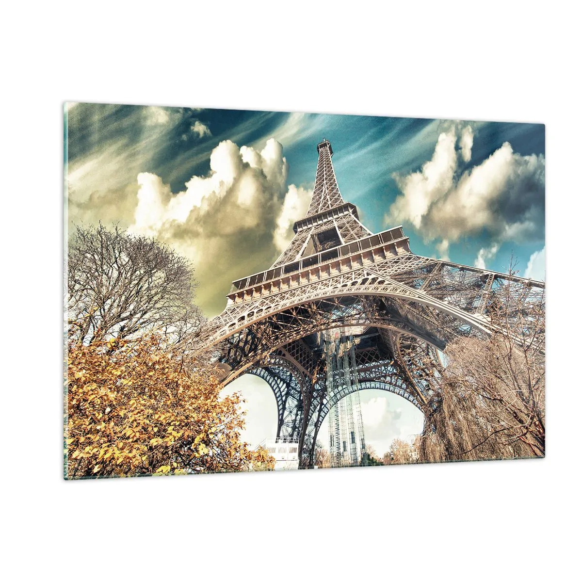Glastavla - Bild på glas - Och på hösten i Paris... - 120x80 cm