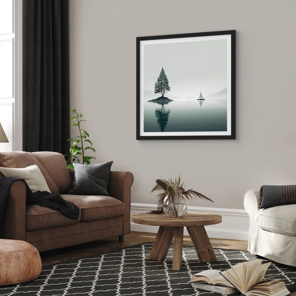 Affisch i svart ram - En dröm - 50x50 cm