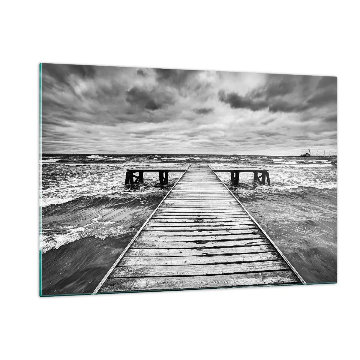 Glastavla - Bild på glas - Jag väntar på vind som blåser bort... - 120x80 cm