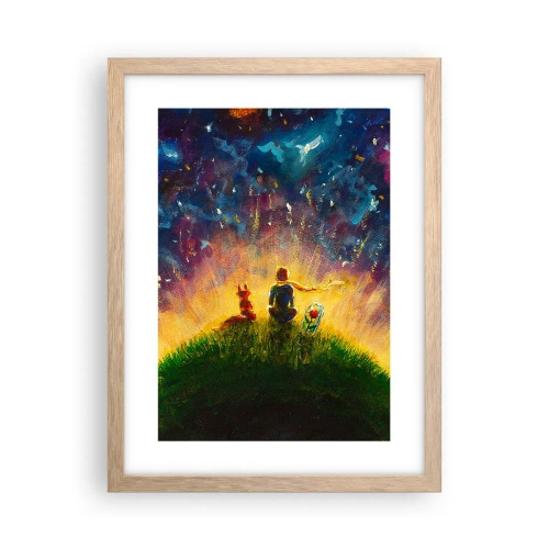 Affisch i ram av ljusek - Kärlek och vänskap - hela världen - 30x40 cm