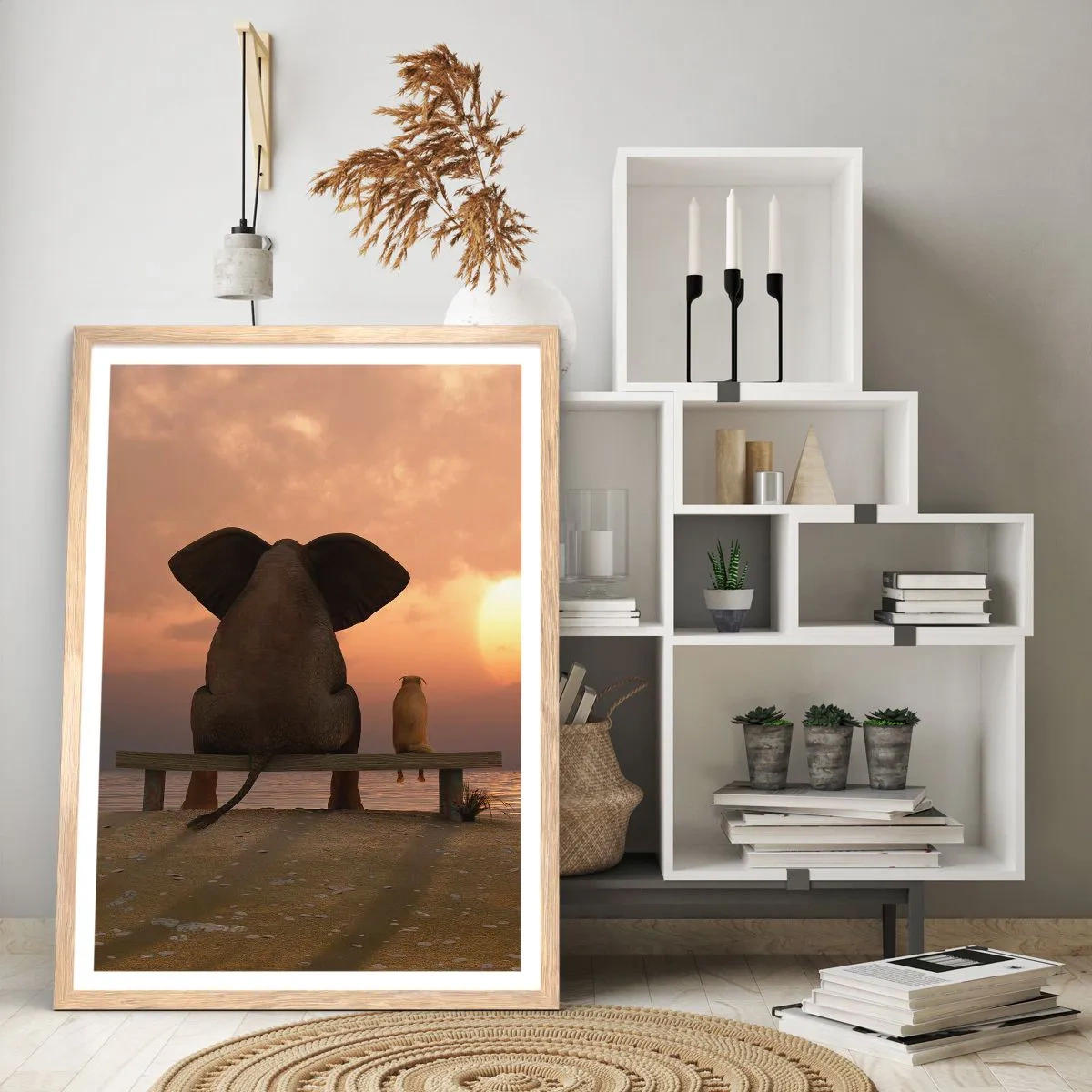 Affisch i ram av ljusek - Det är bra att vara tyst tillsammans - 30x40 cm