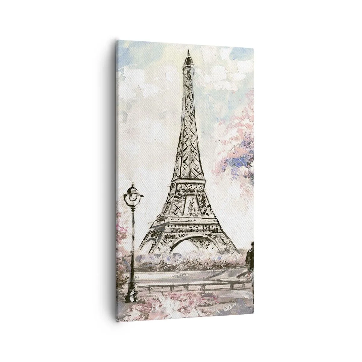 Canvastavla - Bild på duk - Aprilpromenad i Paris - 55x100 cm