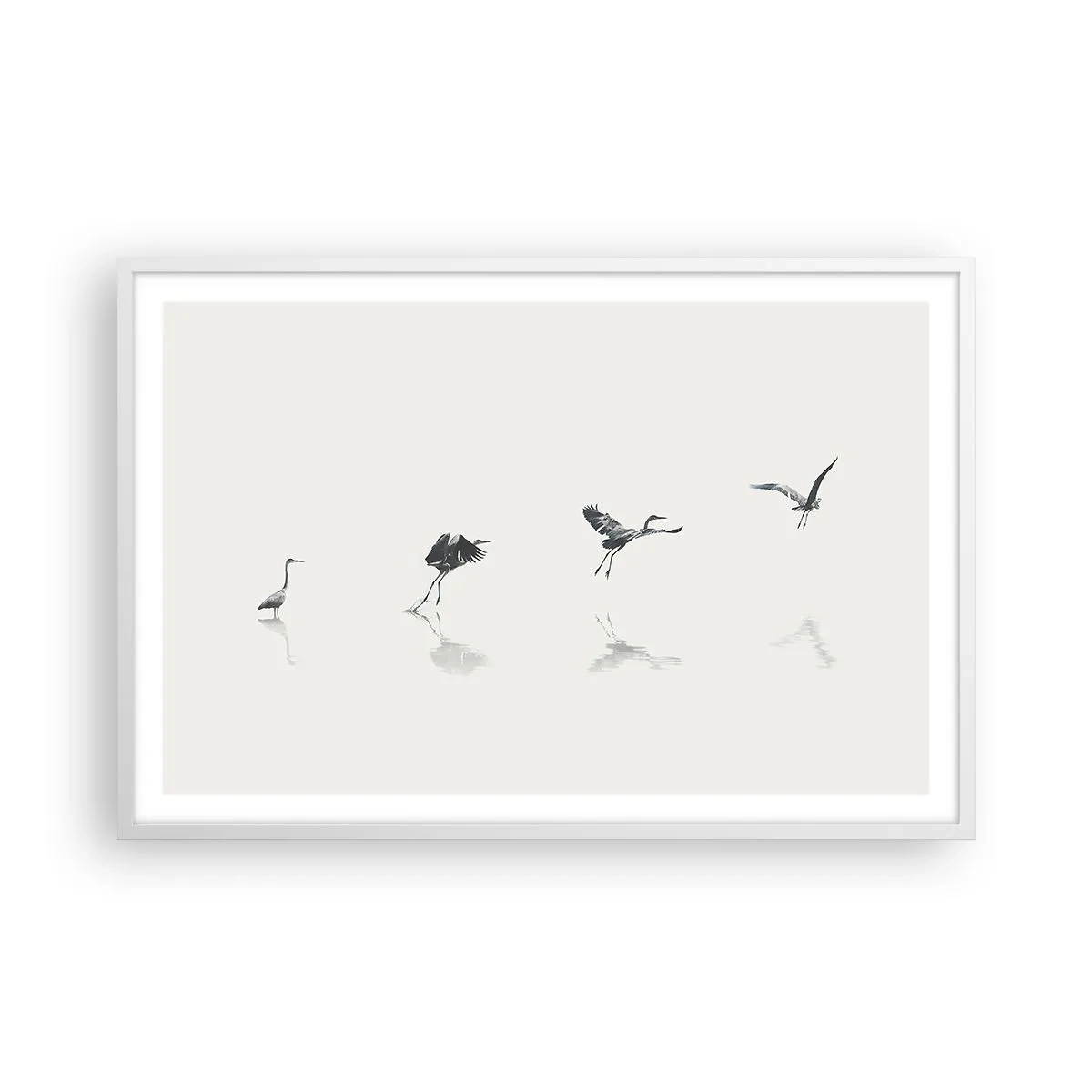 Affisch i vit ram - Fyra enkla steg - 91x61 cm