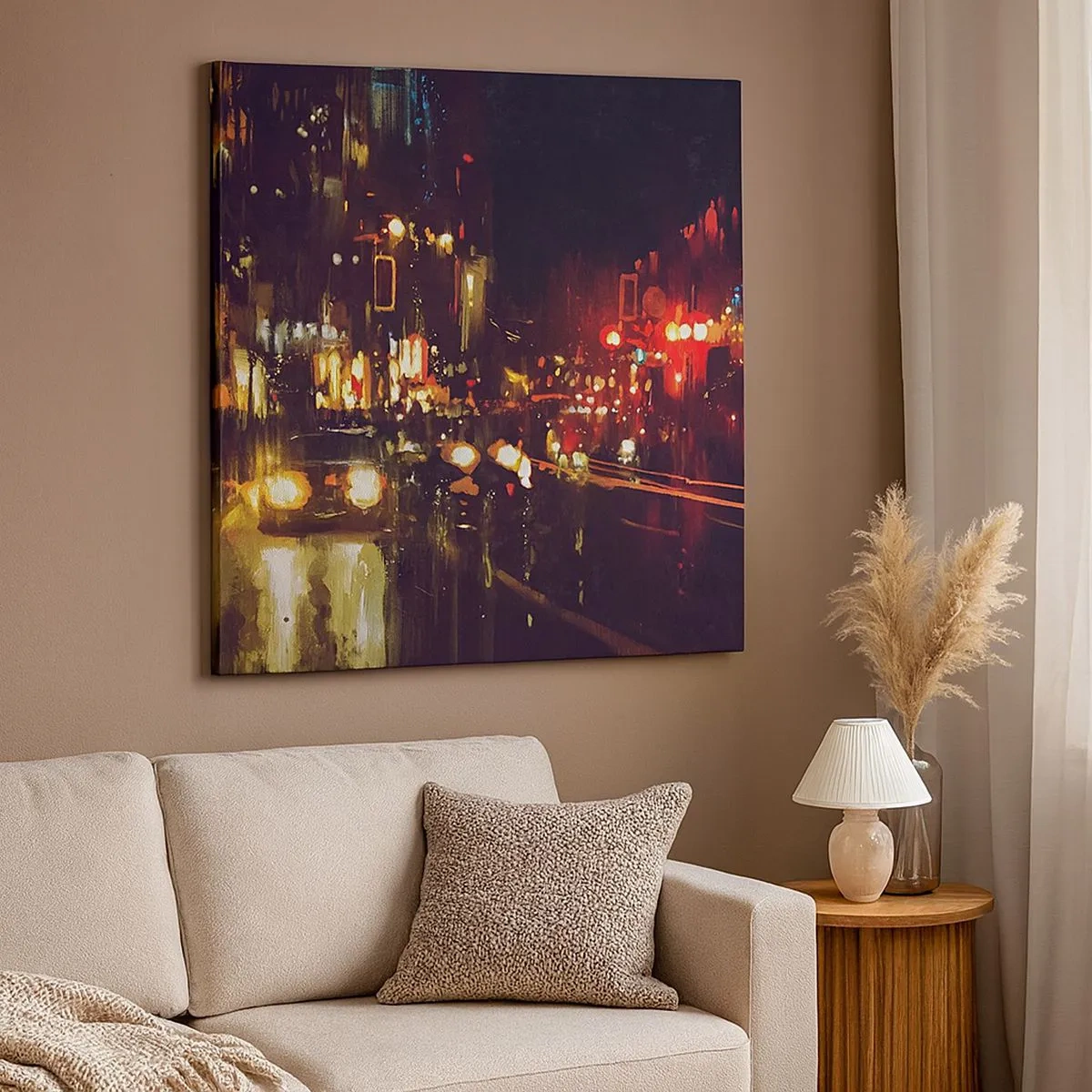 Canvastavla - Bild på duk - Doppad i nattljuset - 30x30 cm