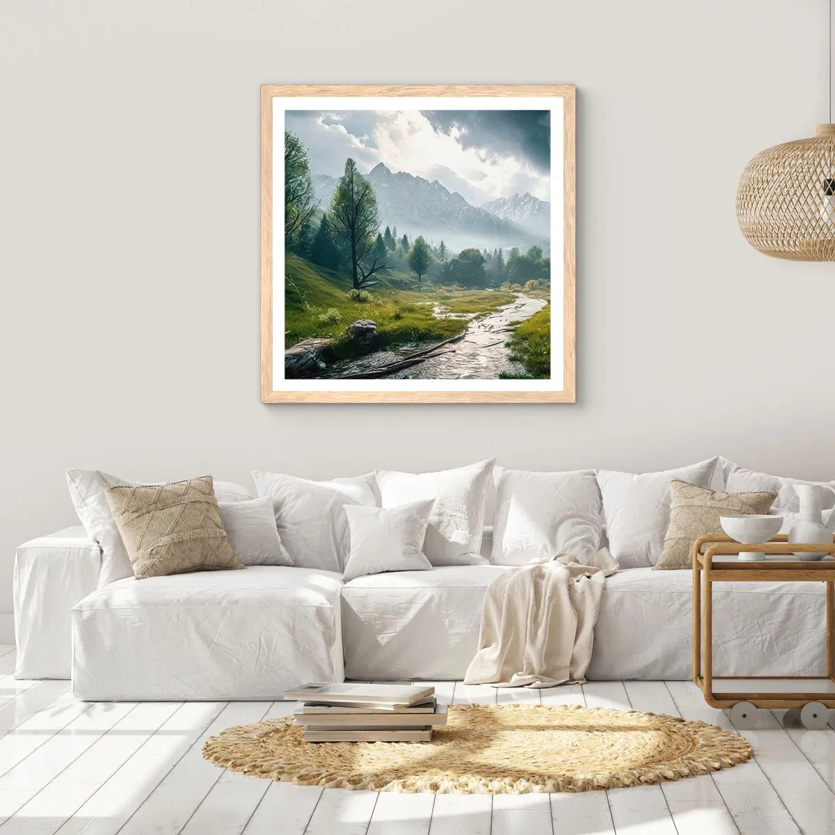 Affisch i ram av ljusek - Fram och tillbaka - 60x60 cm