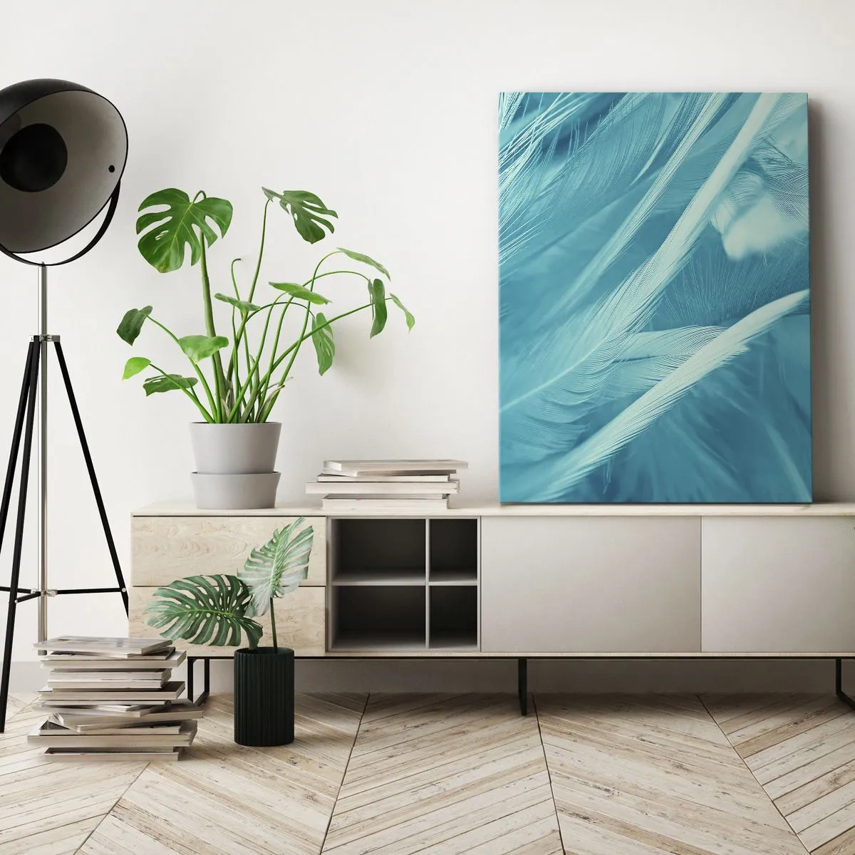 Canvastavla - Bild på duk - Drunkna i dun - 45x80 cm