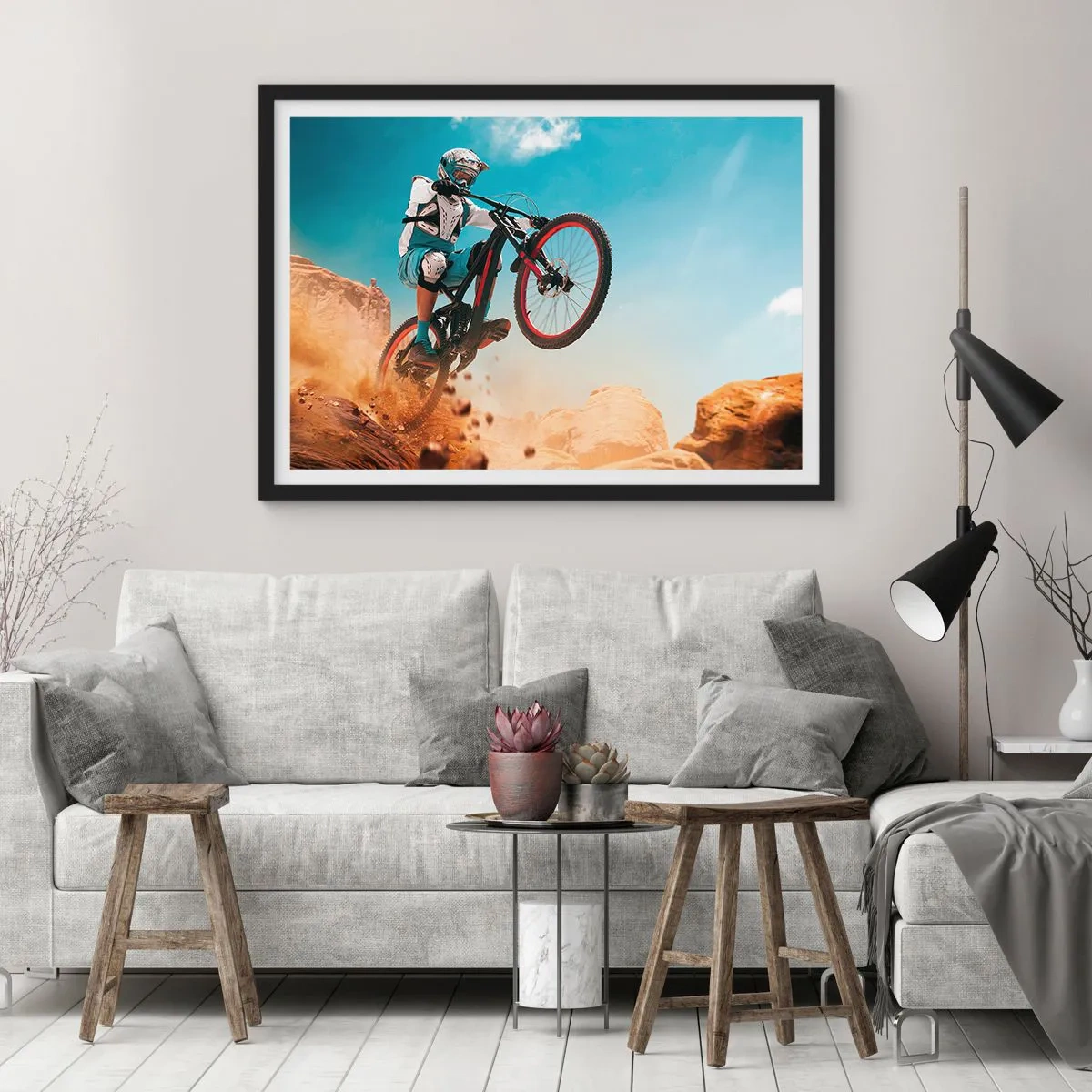 Affisch i svart ram - Cykelgalning - 70x50 cm