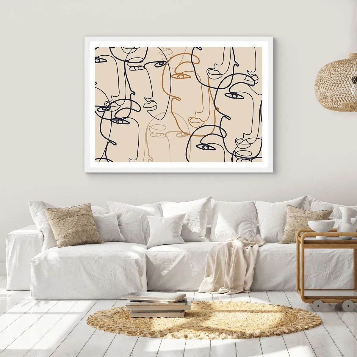Affisch i vit ram - Mångfaldigad porträtt - 50x40 cm