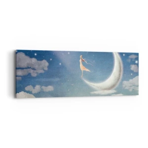 Canvastavla - Bild på duk - Blå friare - 90x30 cm