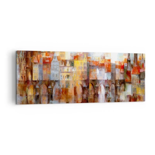 Canvastavla - Bild på duk - Vackert under bron - 140x50 cm