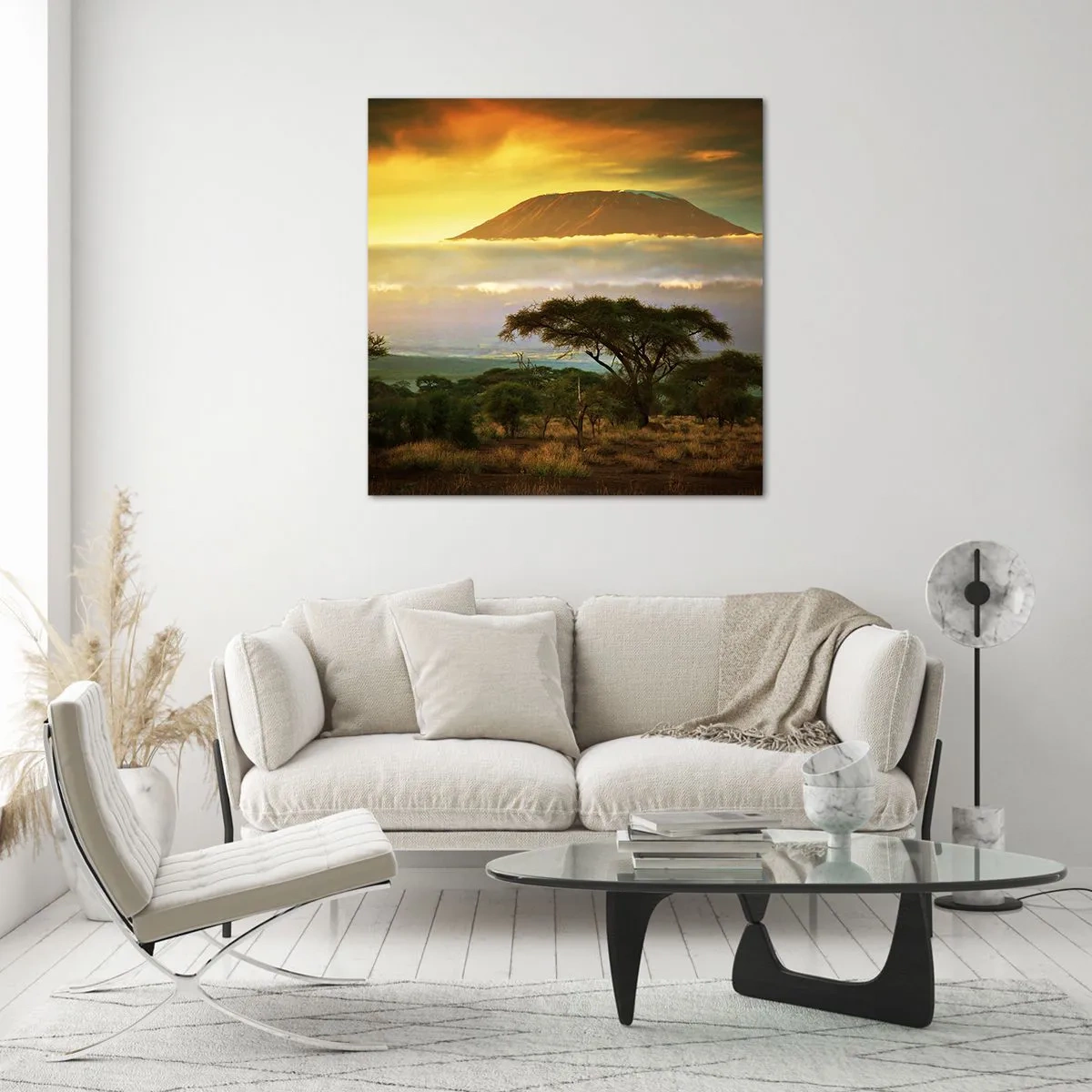 Glastavla - Bild på glas - Resenärens dröm - 60x60 cm