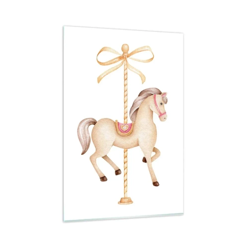 Glastavla - Bild på glas - Med en graciös trav - 80x120 cm