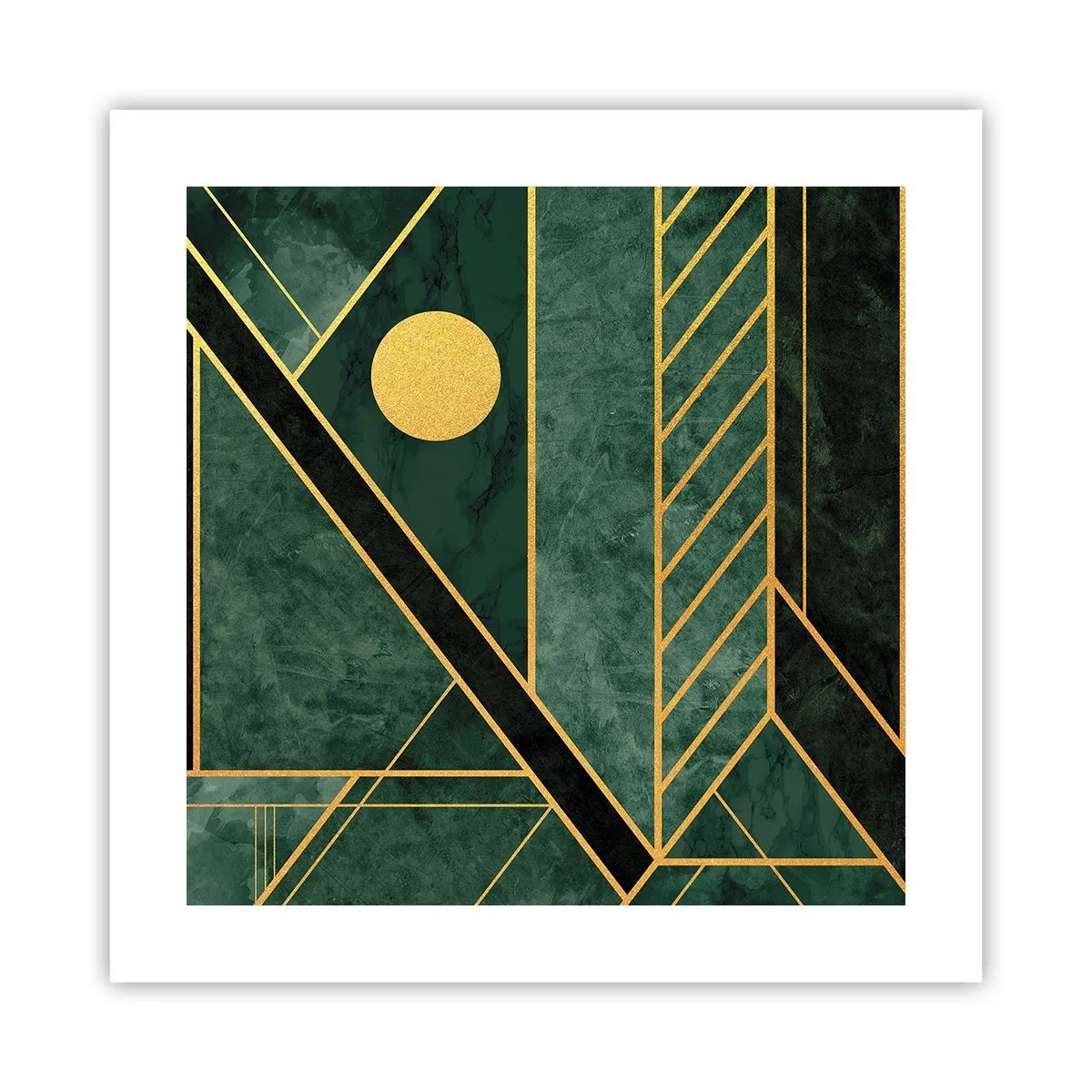 Affisch - Dynamik av guld och azurblå - 40x40 cm