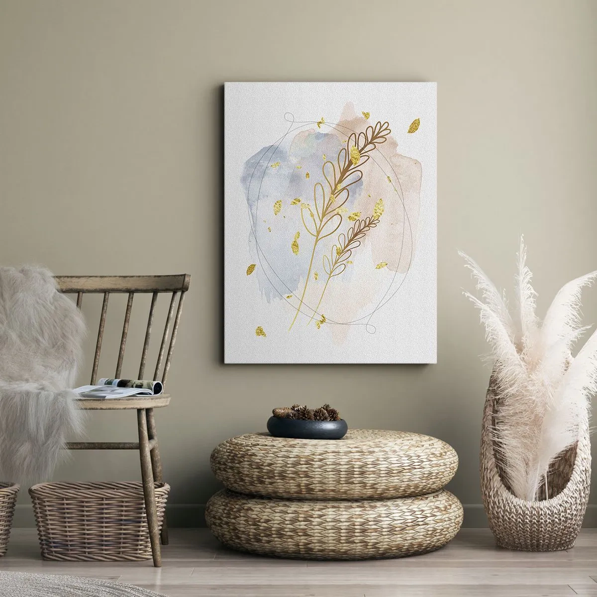 Canvastavla - Bild på duk - En gyllene explosion - 80x120 cm