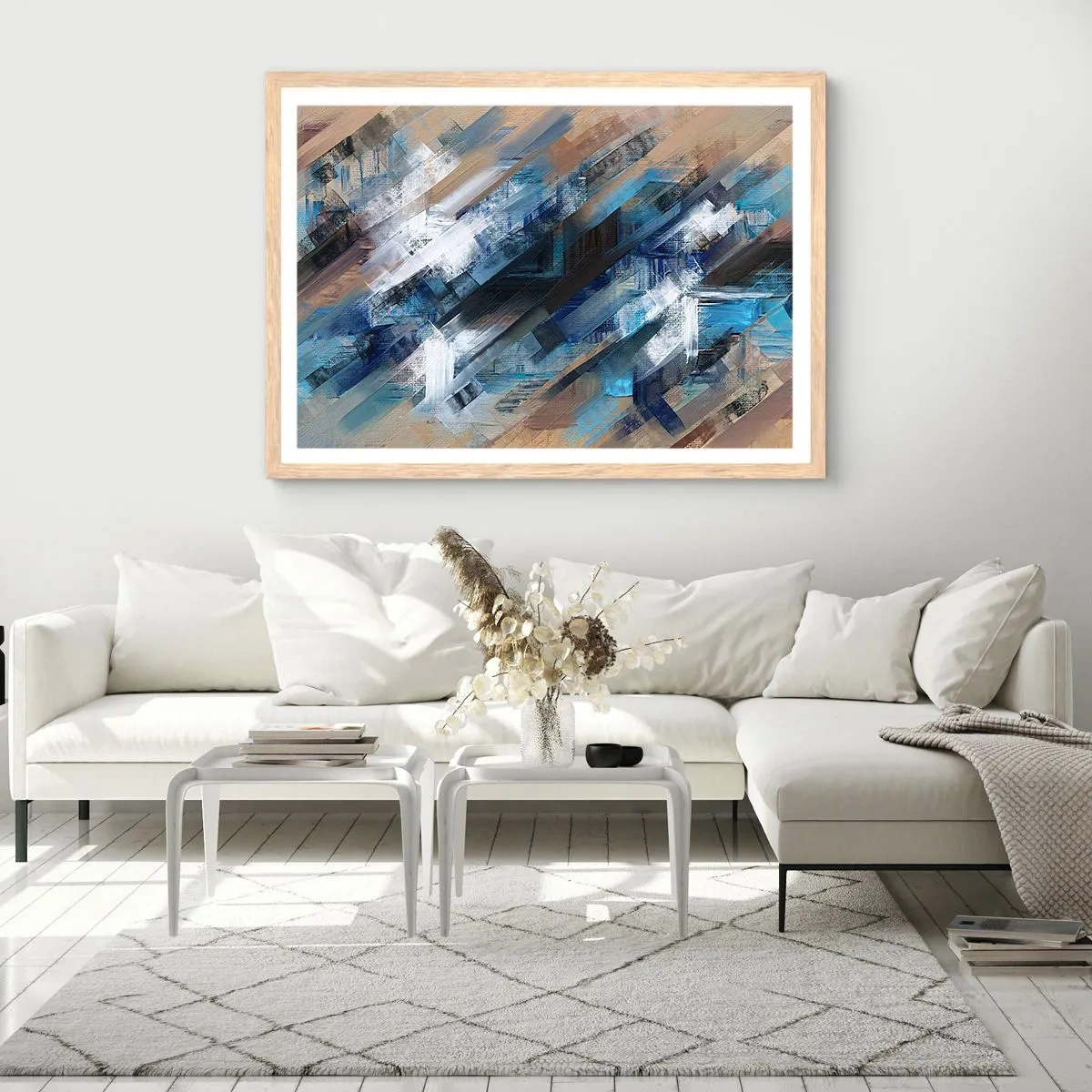 Affisch i ram av ljusek - På en blå sluttning - 50x40 cm
