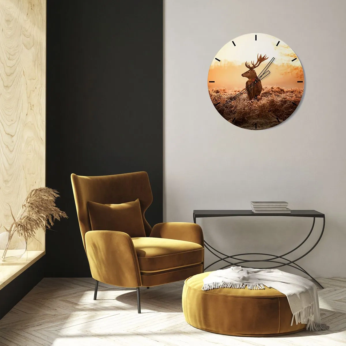 Väggklocka - Klocka på glas - Herre på godset - 40x40 cm