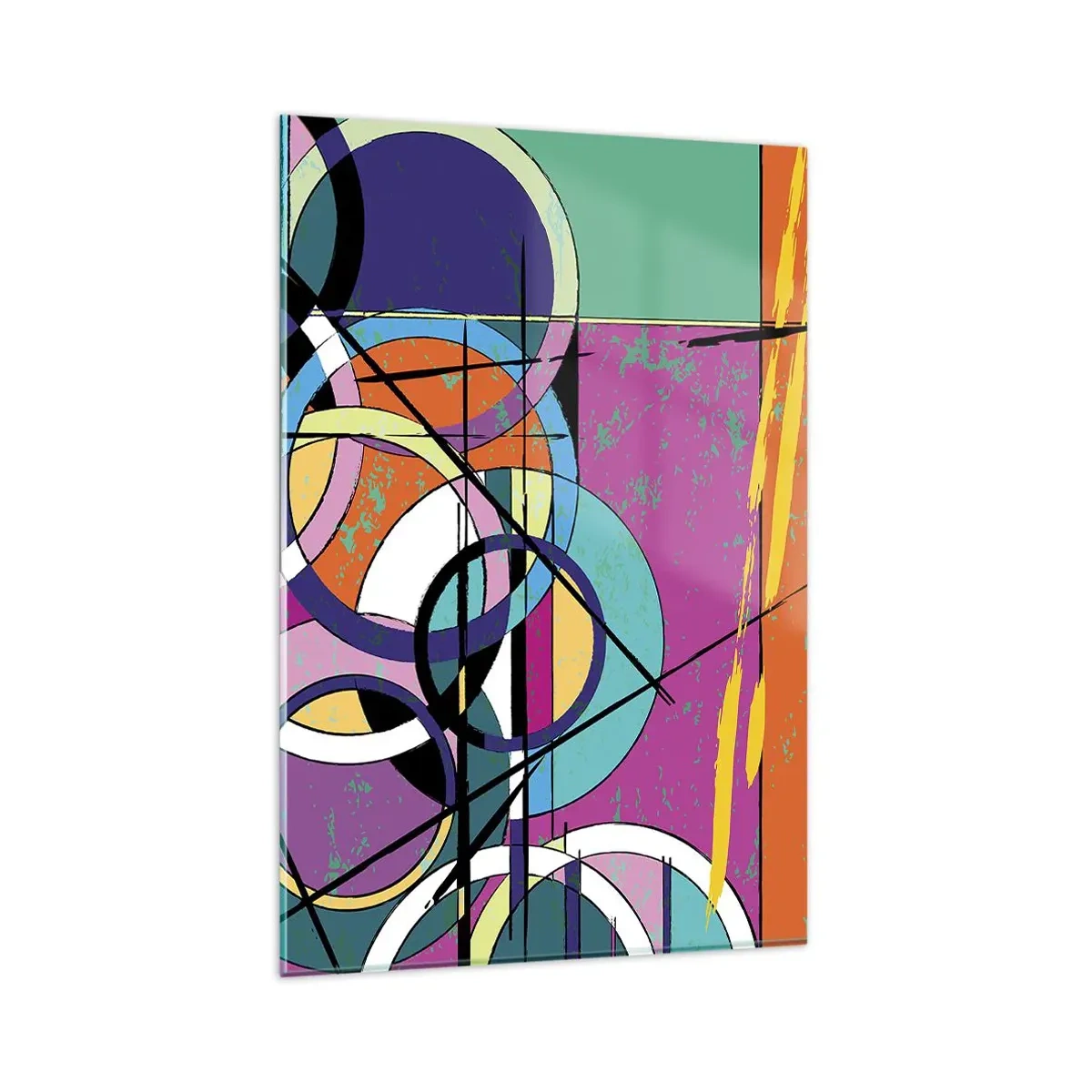 Glastavla - Bild på glas - Hjul efter hjul - 80x120 cm