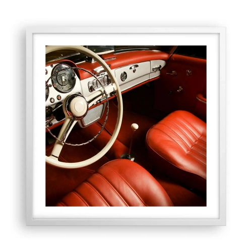 Affisch i vit ram - Lyx i vintage stil - 50x50 cm