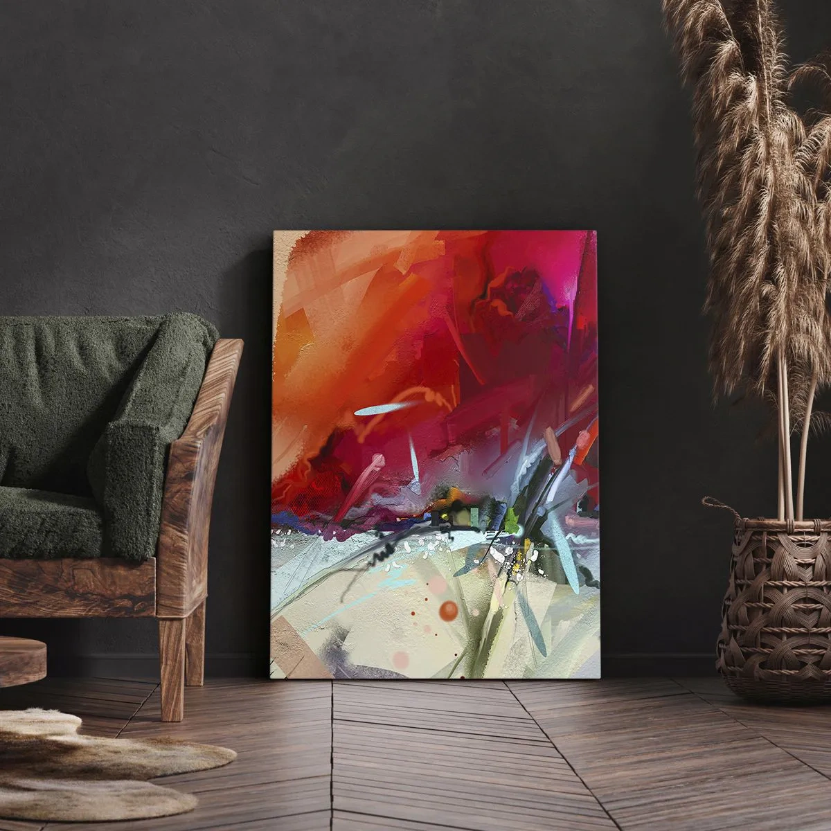 Canvastavla - Bild på duk - Ljus- och färgexplosion - 50x70 cm