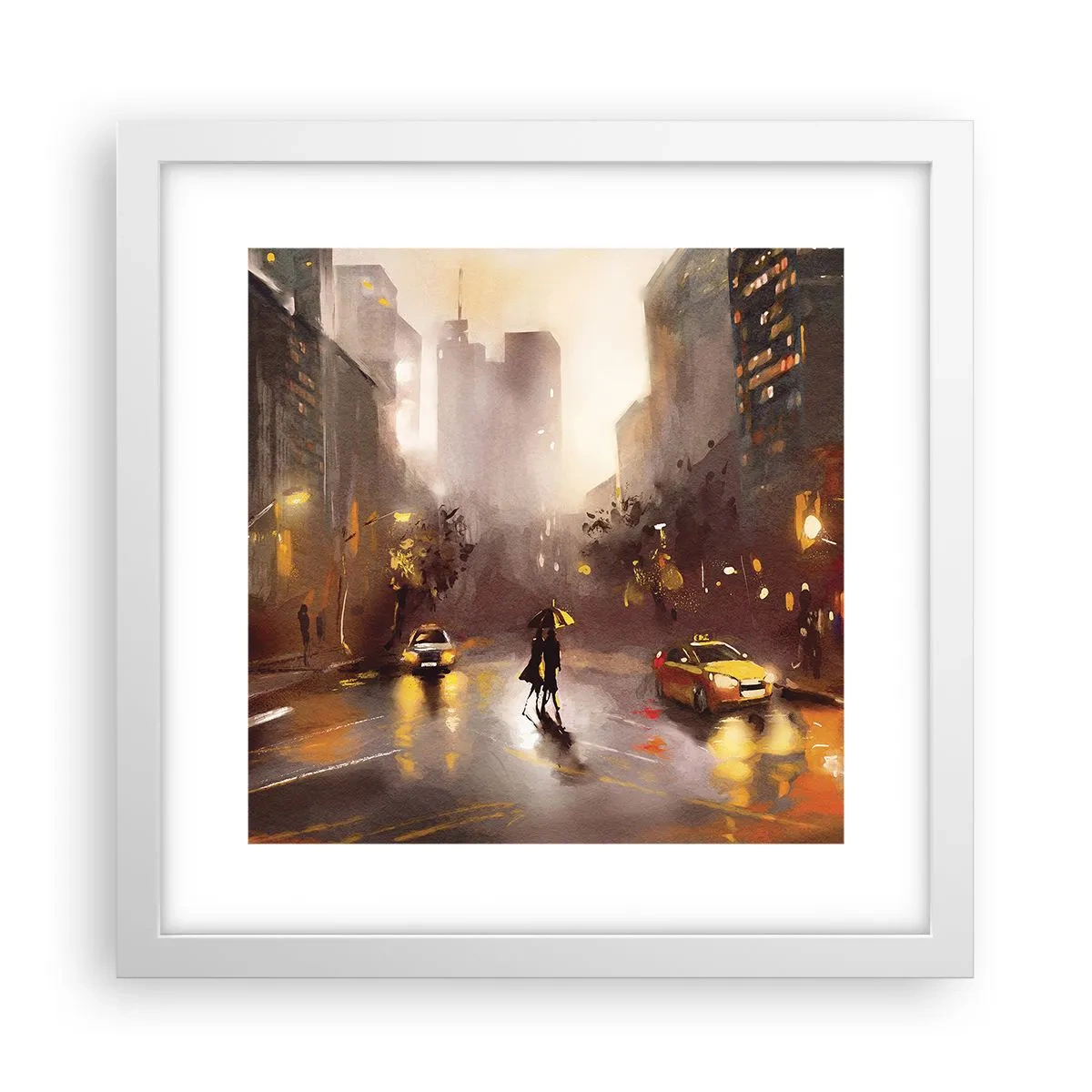 Affisch i vit ram - I New Yorks ljus - 30x30 cm