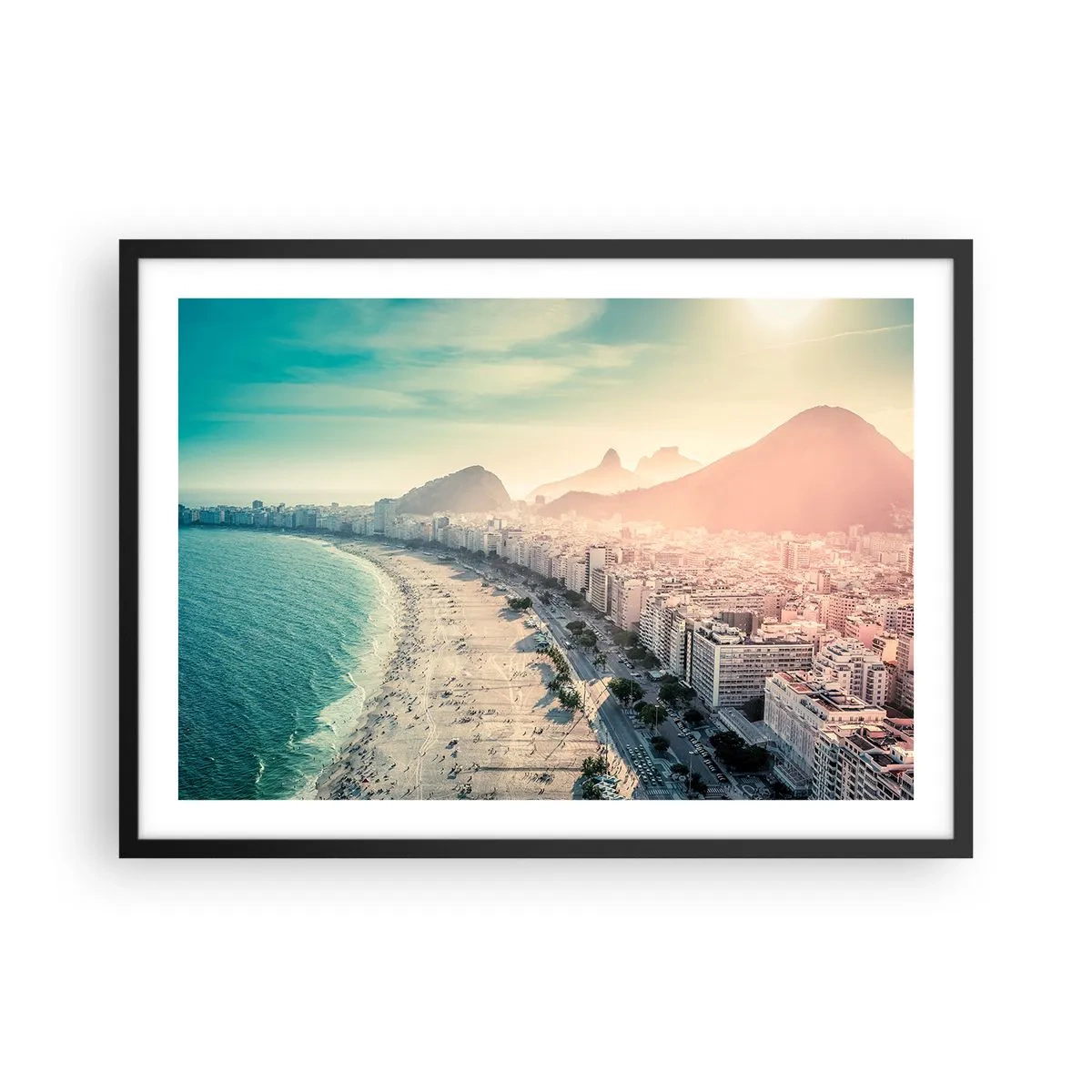 Affisch i svart ram - Evig semester i Rio - 70x50 cm
