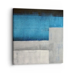 Canvastavla - Bild på duk - Poetisk komposition av grått och blått - 30x30 cm