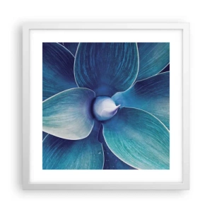 Affisch i vit ram - Blått från himlen - 40x40 cm