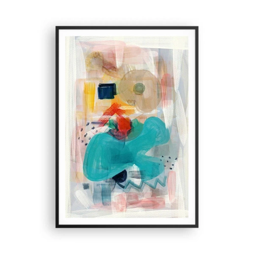 Affisch i svart ram - Ett färgglatt spel - 70x100 cm