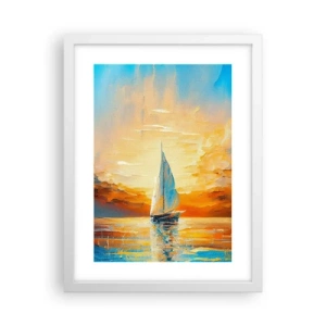 Affisch i vit ram - Segla i gult - 30x40 cm