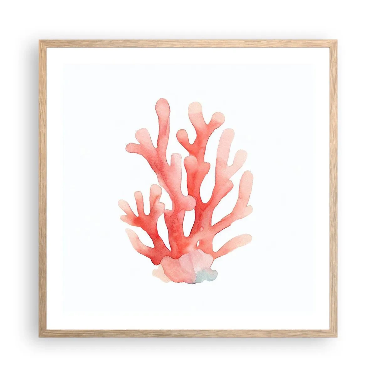 Affisch i ram av ljusek - Korallfärgad korall - 60x60 cm
