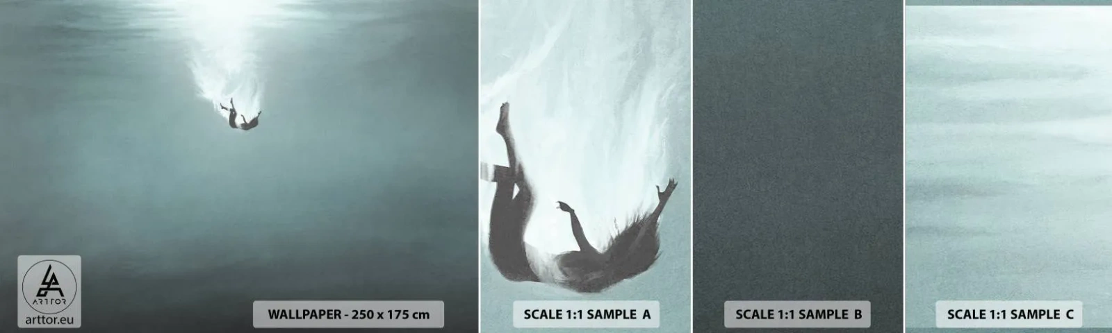 Fototapet Prov Standard Eco - I havets famn - Vatten, Minimalism, Under vattnet - 100x30 cm