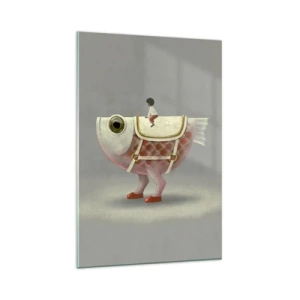 Glastavla - Bild på glas - Fiskryttare - 80x120 cm