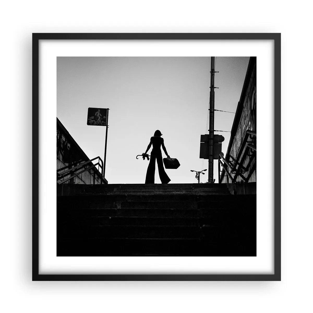 Affisch i svart ram - Stadsvandring - 50x50 cm